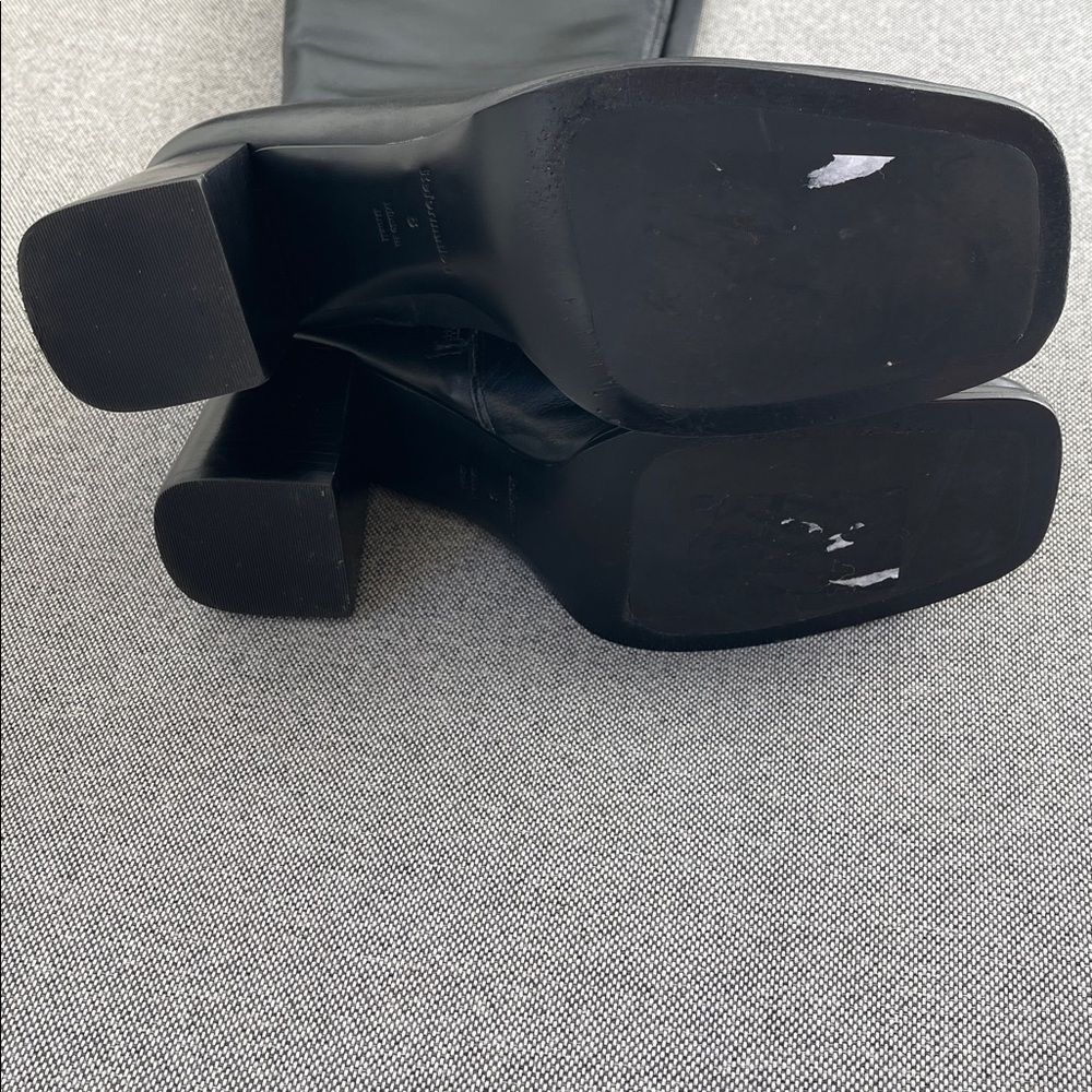 Reformation Nylah Knee High Boots Black Leather Size 8 - Picture 8 of 10